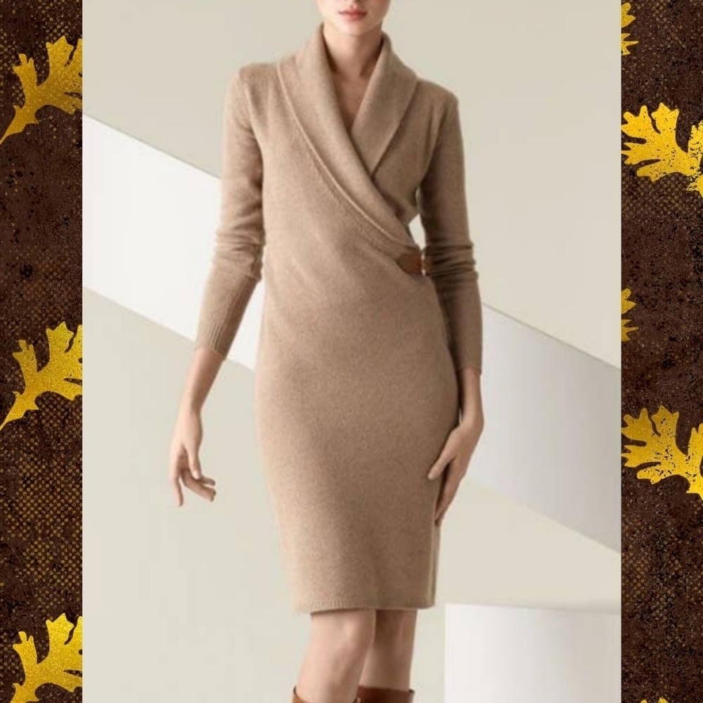 Ralph Lauren Black Label Merino Wool Blend Sweater Dress